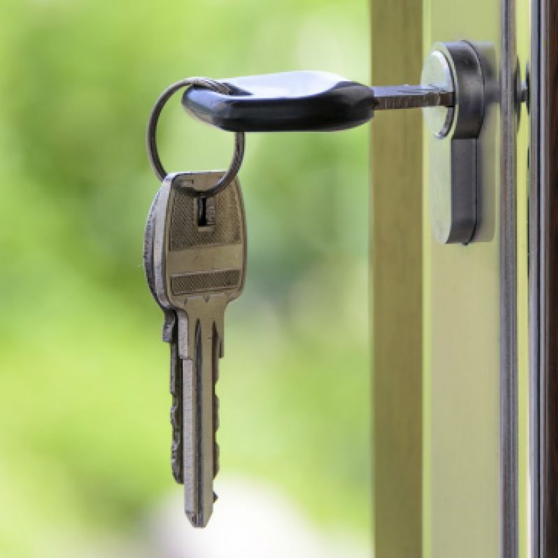 keys in a door