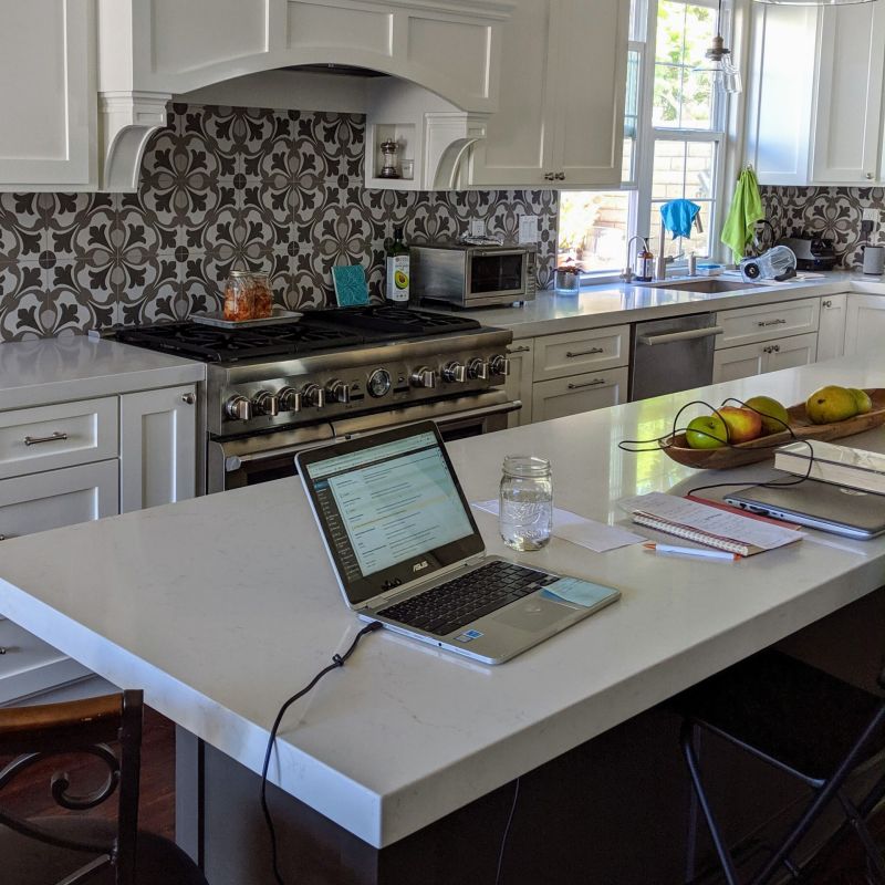 WFH desk situation in the kitchen