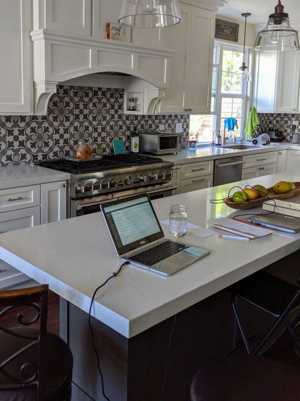 WFH desk situation in the kitchen